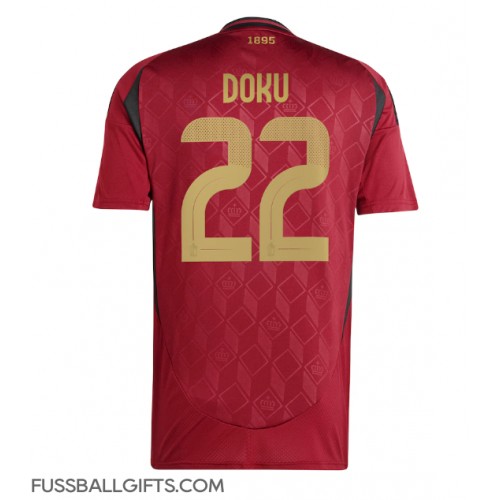 Belgien Jeremy Doku #22 Fußballbekleidung Heimtrikot EM 2024 Kurzarm